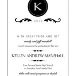 Elegant Black Monogram (Set) Graduation Announcement