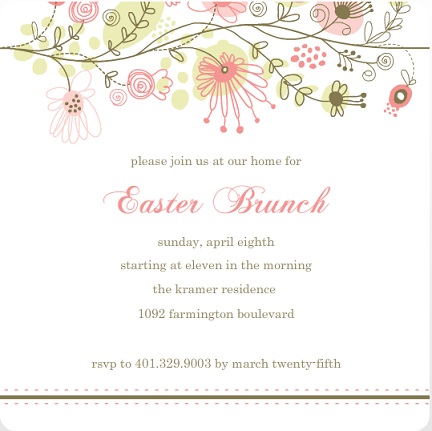 Elegant Floral Easter Party Invitation