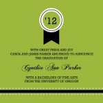 Green And Black Ribbon (Set) Graduation Announcement
