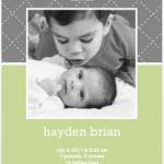 Green And Grey Quilted Baby Announcement Green And Grey Quilted Baby Announcement