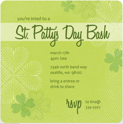 Lucky Clover Square Texture Invite