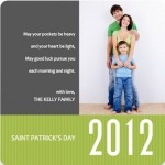 Modern Gray And Green Stripe St. Patricks Day Card