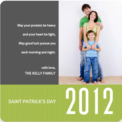 Modern Gray And Green Stripe St. Patricks Day Card