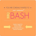 Orange Modern Bbq Bash Party Invitation Orange Modern Bbq Bash Party Invitation
