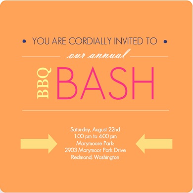 Orange Modern Bbq Bash Party Invitation Orange Modern Bbq Bash Party Invitation