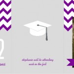 Purple And Gray Chevron Pattern Graduation Announcement