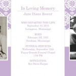 White Flourish And Lavender (Set) Memorial Card Inside