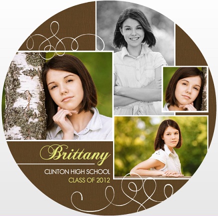 White Flourish Photo Collage Graduation Announcement