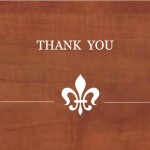 Woodgrain Fleur Des Lis (Set) Memorial Thank You Card