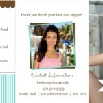 Brown And Blue Banner Monogram Graduation Announcement