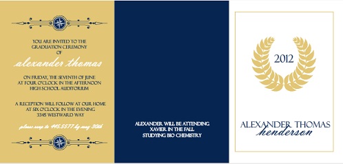 Navy And Gold Seal Graduation Invitation