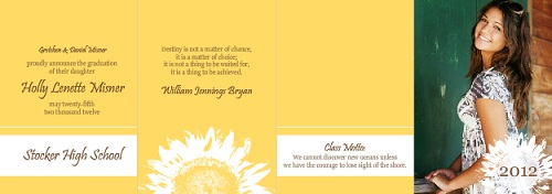 Sunflower Yellow Timeline Graduation Announcement