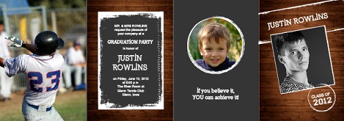 Wood Texture With Grunge Graduation Invitation