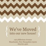 Brown And Taupe Chevron Pattern Moving Announcement