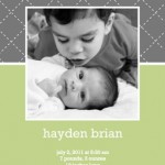Green And Grey Quilted Baby Announcement Green And Grey Quilted Baby Announcement