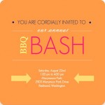 Orange Modern Bbq Bash Party Invitation Orange Modern Bbq Bash Party Invitation