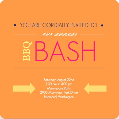 Orange Modern Bbq Bash Party Invitation Orange Modern Bbq Bash Party Invitation