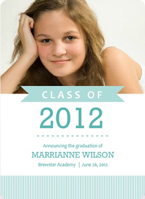 Turquoise Banner (Set) Graduation Announcement Turquoise Banner (Set) Graduation Announcement