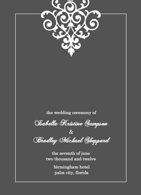 Gray And Elegant White Flourish (Set) Wedding Program