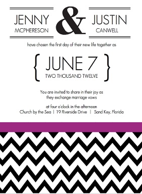 Modern Chevron Geometiric Wedding Invite