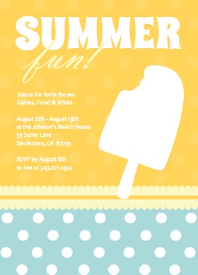 Orange And Turquoise Polka Dot Summer Party Invite