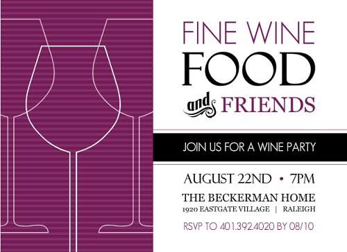 Modern Typography And Purple Wine Party Invitation