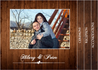 Wooden Picture Perfect Love (Set) Wedding Booklet Card Wooden Wedding Booklet Card