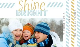 Gold and Blue Hanukkah Photo Card