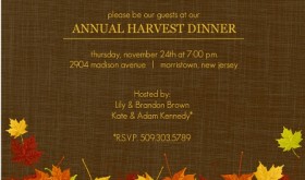 Thanksgiving Dinner Invitation Fall Colors