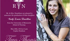 Purple Nursing School Graduation Announcement