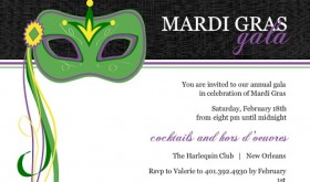 Decorative Mask Mardi Gras Invitation