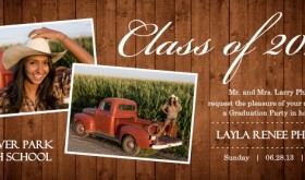 Graduation Invitation Rustic Wood Grain Collage Rustic Custom Graduation Announcement
